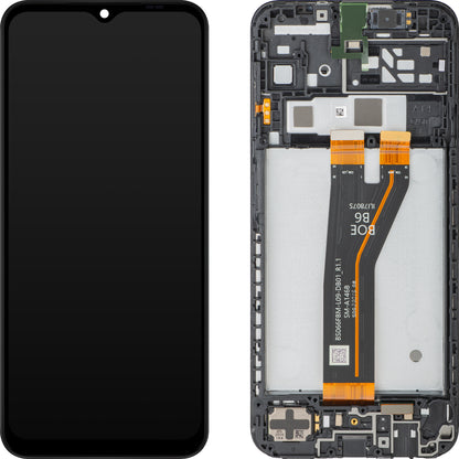 Display med Touchscreen Samsung Galaxy A14 5G A146, med Ramme, Ikke-Europeisk Versjon, Svart, Servicepakke GH82-30658A