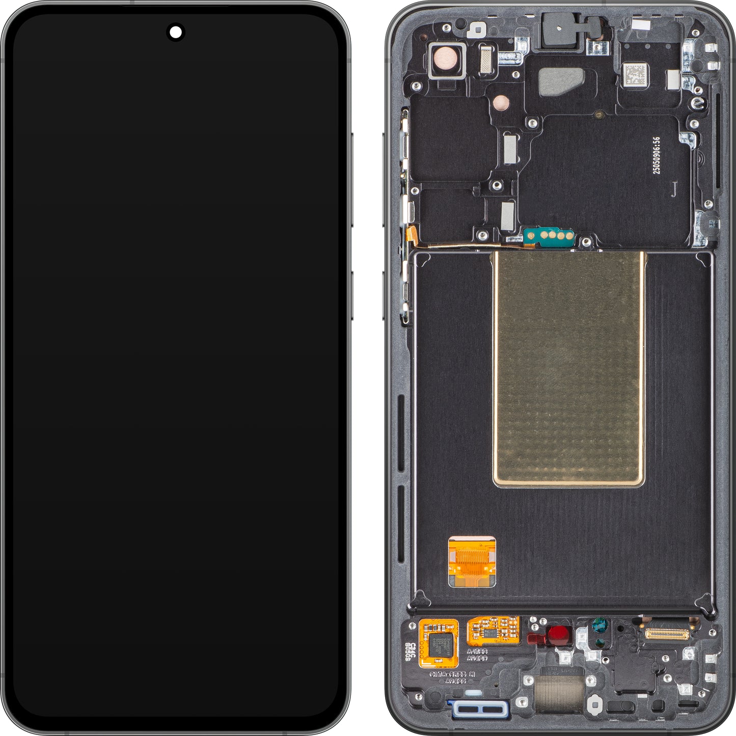 Samsung Galaxy S24 FE S721 berøringsskjerm med ramme, svart (grafitt), servicepakke GH82-35848A 