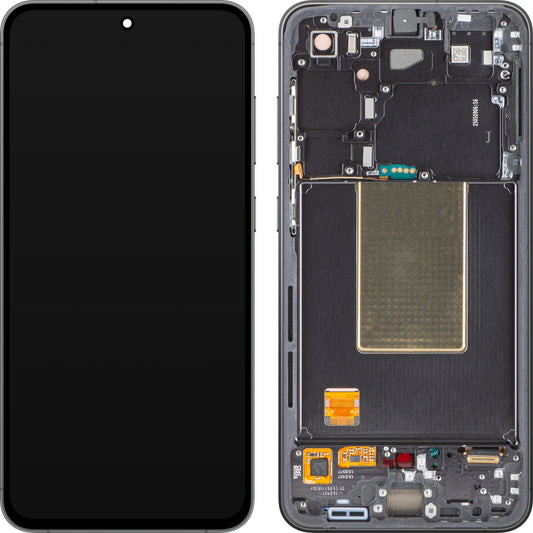 Samsung Galaxy S24 FE S721 berøringsskjerm med ramme, svart (grafitt), servicepakke GH82-35848A 