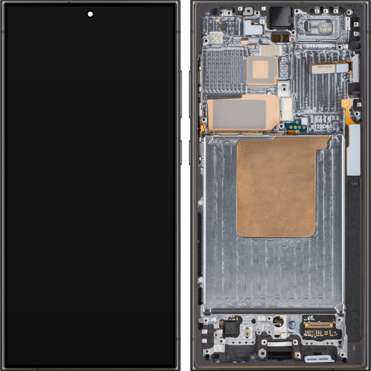 Samsung Galaxy Galaxy S24 Ultra S928 berøringsskjerm med ramme, svart (titansvart), servicepakke GH82-33396B 