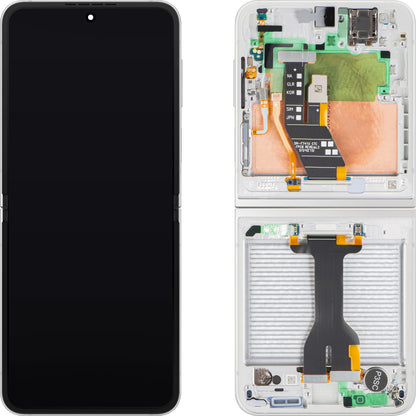 Display med Touchscreen Samsung Galaxy Z Flip6 F741, med ramme, Sub Inner, Hvit, Service Pack GH82-35014F