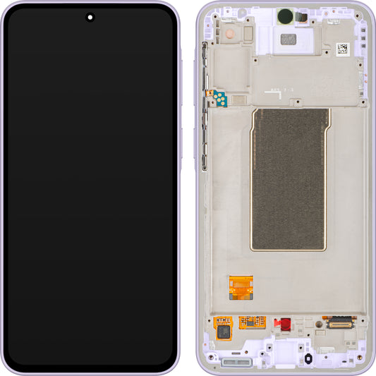 Samsung Galaxy A37 5G berøringsskjermdisplay med ramme, lilla (lys fiolett), servicepakke GH82-39232D