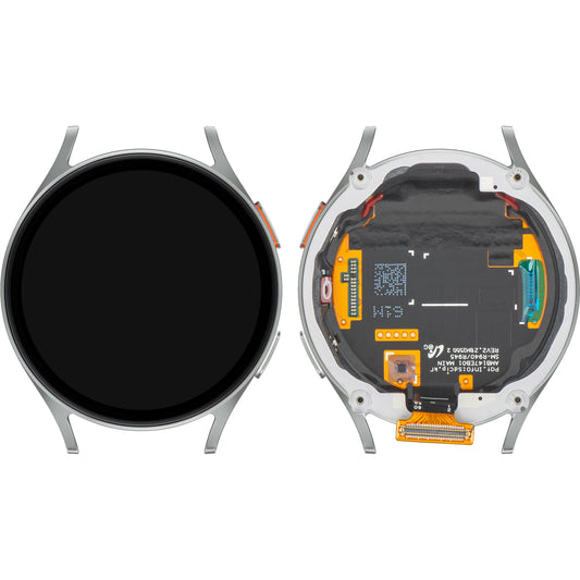 Samsung Galaxy Watch7 44mm berøringsskjermdisplay med ramme, BT-versjon, sølv, servicepakke GH97-29845C