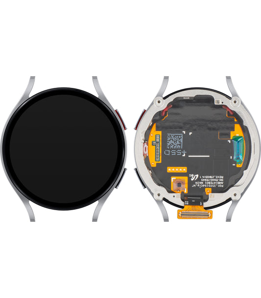 Samsung Galaxy Watch6 44mm berøringsskjermdisplay med ramme, LTE-versjon, sølv, servicepakke GH97-28838C