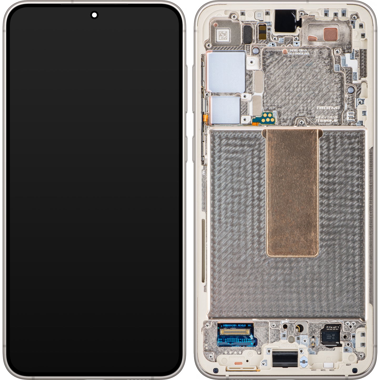 Samsung Galaxy S23+ S916 berøringsskjermdisplay med ramme, hvit (krem), servicepakke GH82-30476B