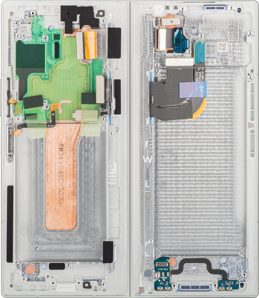 Samsung Galaxy Z Fold6 F956 berøringsskjermdisplay med ramme, under inner, hvit, servicepakke GH82-35042E