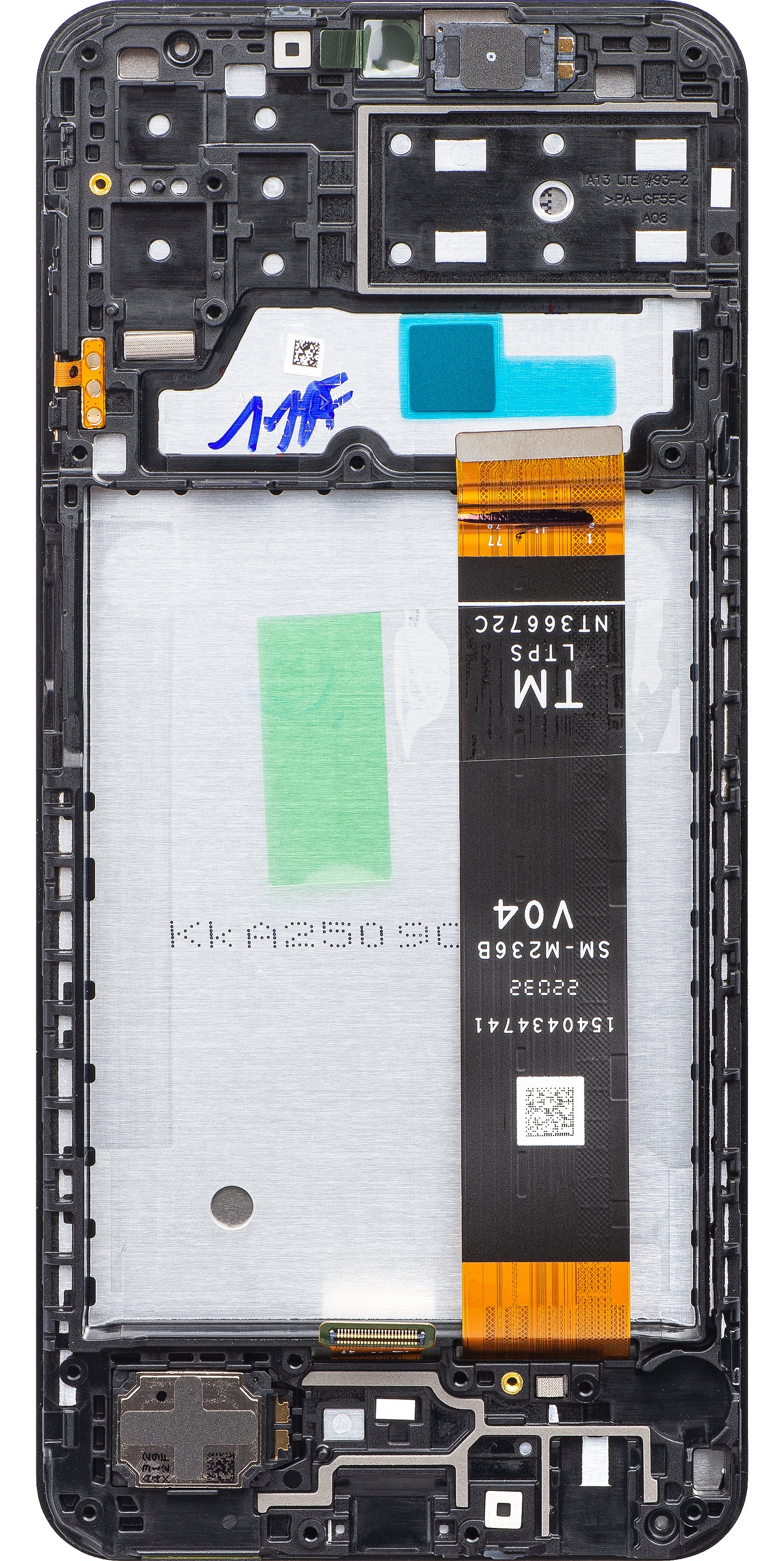 Samsung Galaxy A13 A135 berøringsskjermdisplay med ramme, svart, forseglet GH82-28508A