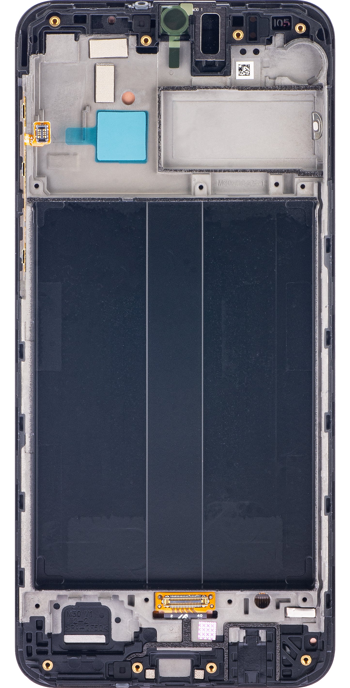 Samsung Galaxy Galaxy M30 M305 berøringsskjerm med ramme, svart, servicepakke GH82-19347A 