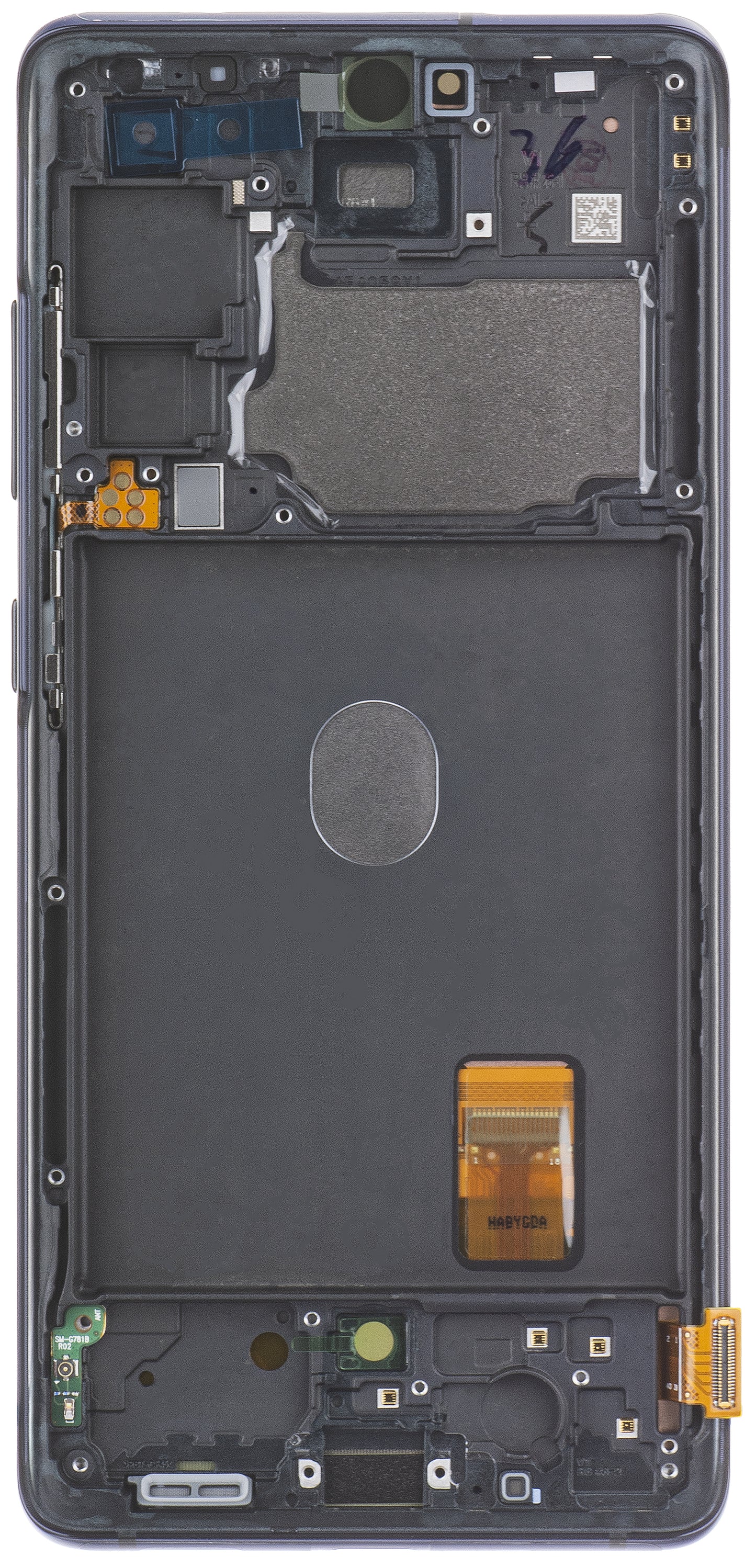 Display med berøringsskjerm Samsung Galaxy S20 FE 5G G781, med ramme, marineblå, Swap GH82-24214A