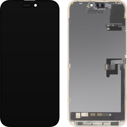 Berøringsskjerm og nærhetssensor MP-kompatibel med Apple iPhone 16 Pro Max, med ramme, OLED FHD 120Hz diagnostisk programvareversjon, svart