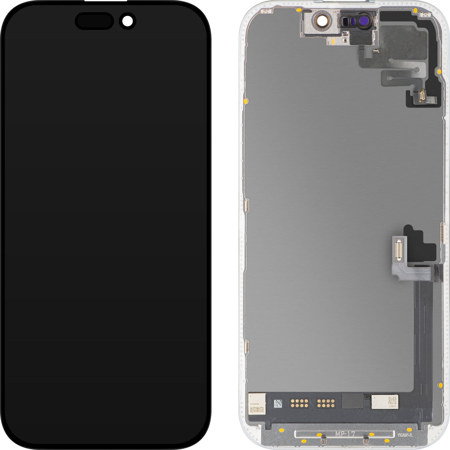 Display med berøringsskjerm og nærhetssensor MP kompatibel med Apple iPhone 17, med ramme, OLED FHD 120Hz diagnostisk programvareversjon, svart