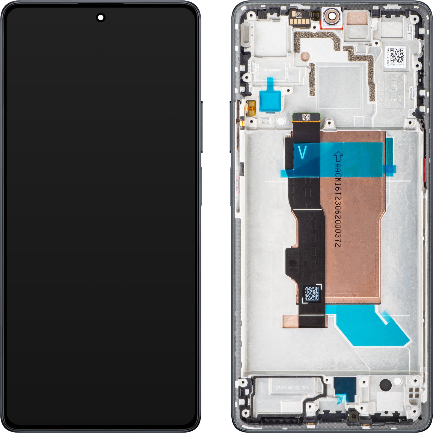 Xiaomi Poco F5 berøringsskjerm med ramme, svart, Service Pack 560001M16T00