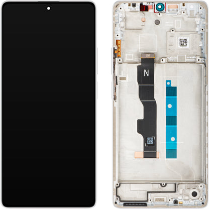 Display med Touchscreen Xiaomi Redmi Note 13 5G, med ramme, Hvit (Arctic White), Service Pack 5600040N1700