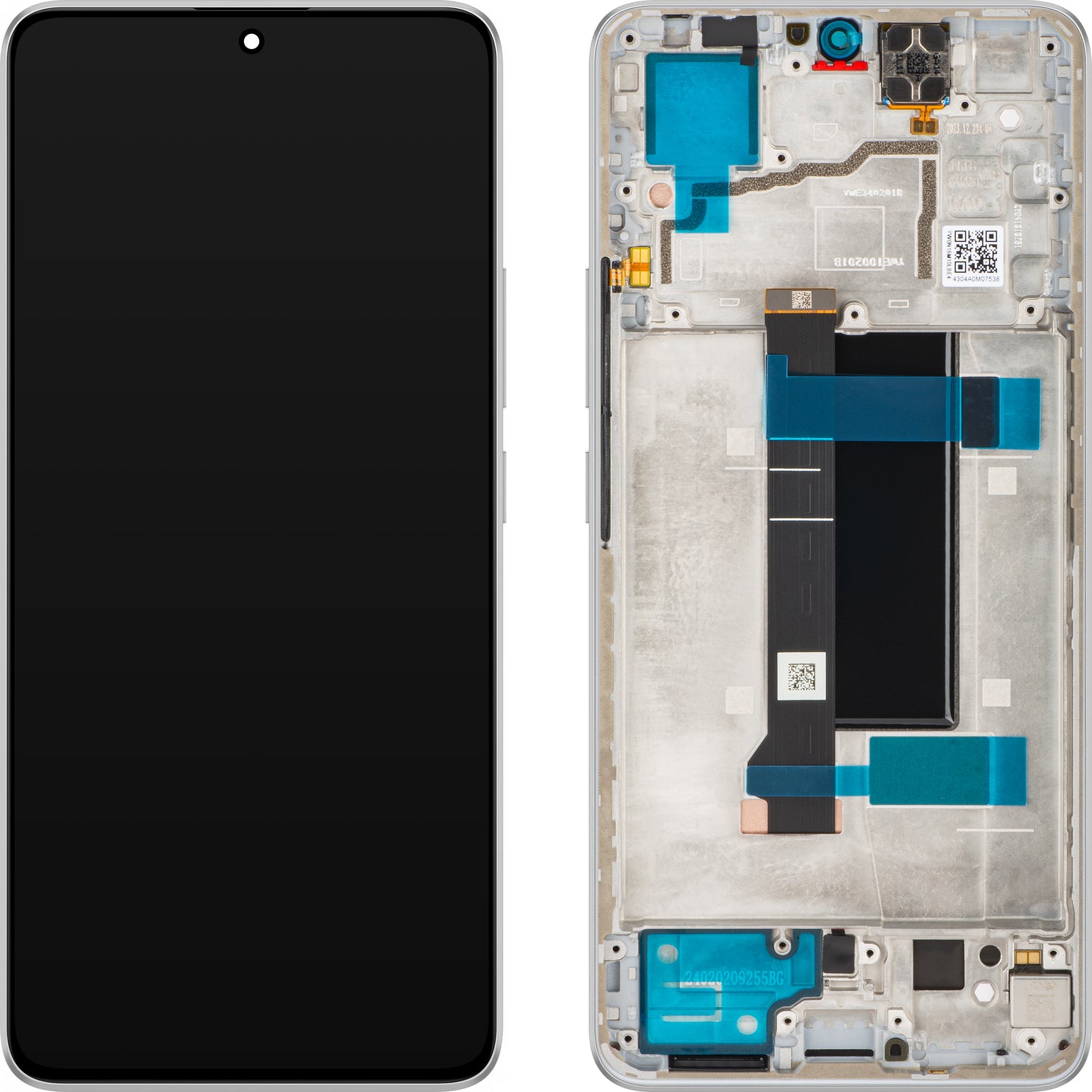 Display med Touchscreen Xiaomi Poco X6 / Redmi Note 13 Pro 5G, med ramme, hvit, Service Pack 560001N16P00