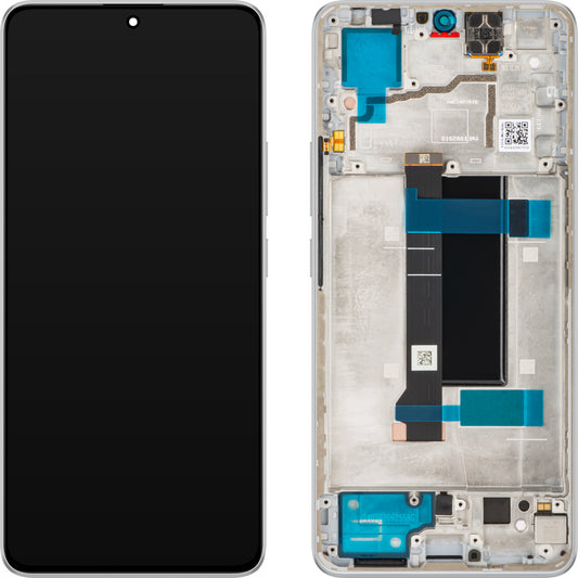 Display med Touchscreen Xiaomi Poco X6 / Redmi Note 13 Pro 5G, med ramme, hvit, Service Pack 560001N16P00
