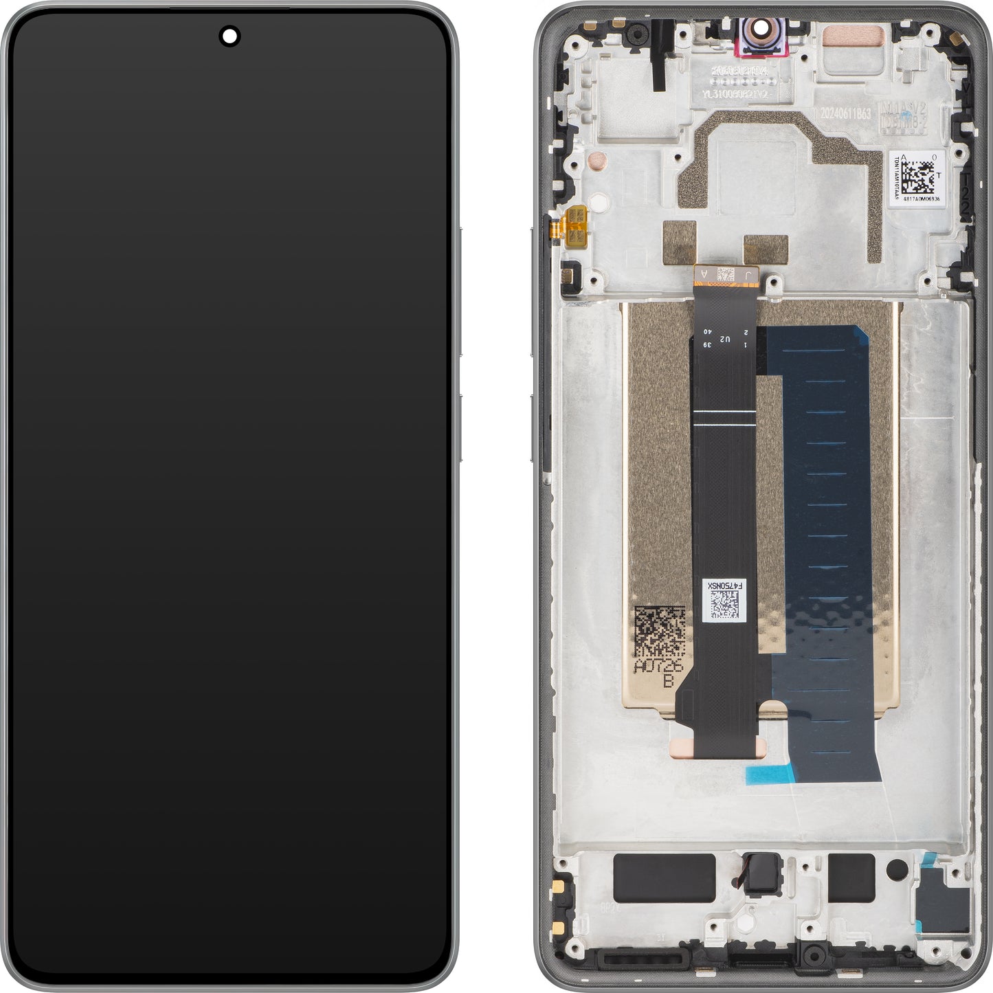 Display med Touchscreen Xiaomi Poco X6 Pro, med Ramme, Grå, Service Pack 560001N11A00