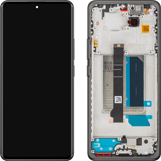 Display med Touchscreen Xiaomi Redmi Note 14 Pro+ 5G, med ramme, Svart (Midnight Black), Service Pack 5600190O16U00