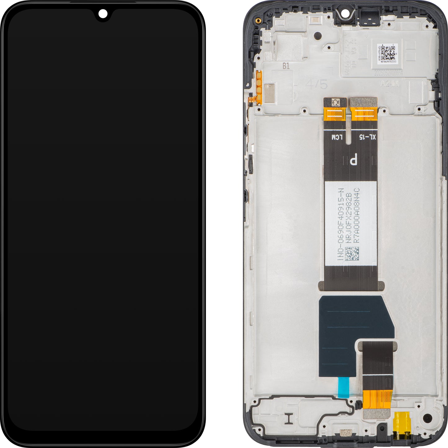 Skjerm med Touchscreen Xiaomi Redmi 15C 5G, med Ramme, Svart, Service Pack 56000200P1500