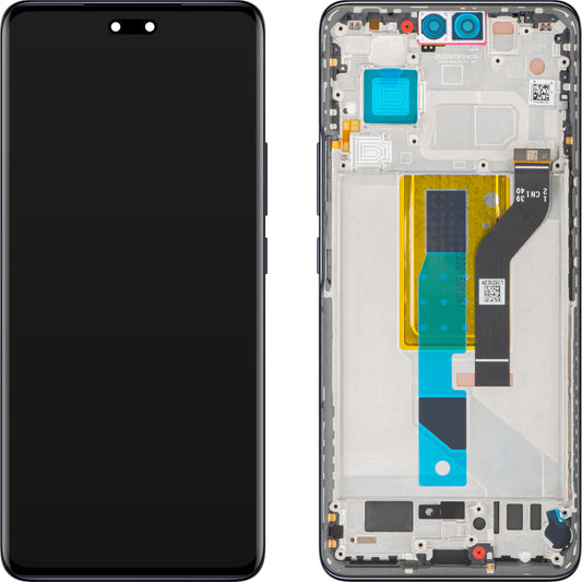 Xiaomi 13 Lite berøringsskjerm med ramme, svart, servicepakke 5600030L9S00