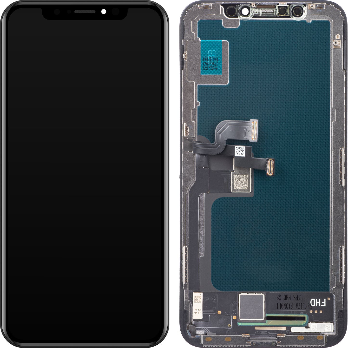 ZY berøringsskjerm for Apple iPhone X, med ramme, In-Cell LCD-versjon, svart