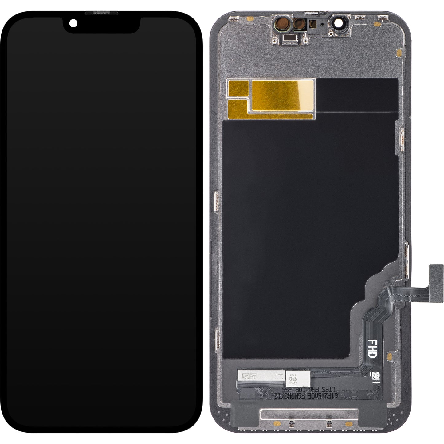 ZY berøringsskjerm for Apple iPhone 13, med ramme, In-Cell IC Movable LCD-versjon, svart 