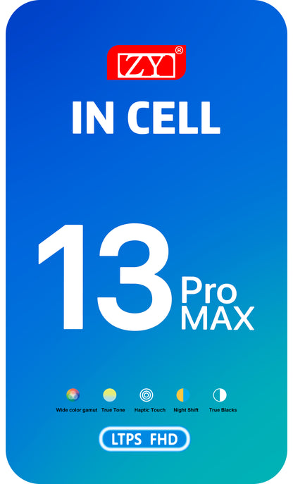 ZY berøringsskjermdisplay for Apple iPhone 13 Pro Max, med ramme, LCD In-Cell IC flyttbar versjon, svart