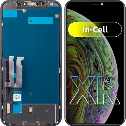 ZY berøringsskjerm for Apple iPhone XR, med ramme, In-Cell LCD-versjon, svart 