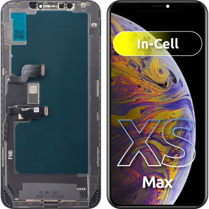ZY berøringsskjerm for Apple iPhone XS Max, med ramme, In-Cell LCD-versjon, svart 