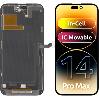 ZY berøringsskjermdisplay for Apple iPhone 14 Pro Max, med ramme, LCD In-Cell IC flyttbar versjon, svart