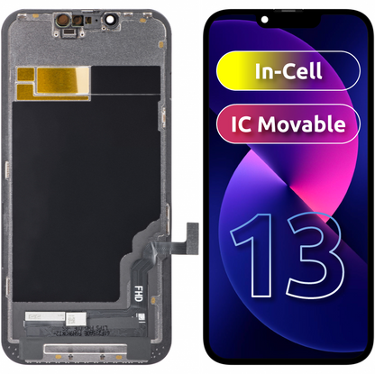 ZY berøringsskjerm for Apple iPhone 13, med ramme, In-Cell IC Movable LCD-versjon, svart 
