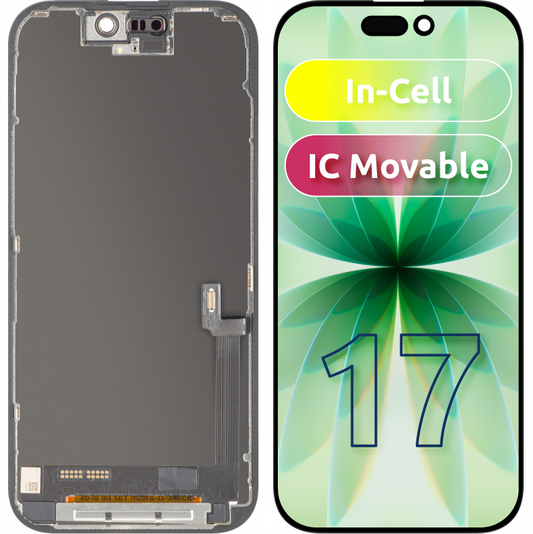 Display med ZY Touchscreen for Apple iPhone 17, med ramme, LCD In-Cell IC Movable versjon, Svart