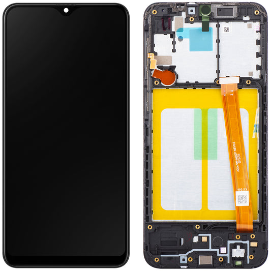 Samsung Galaxy Galaxy A20e A202 Berøringsskjerm med ramme, svart, servicepakke GH82-20186A