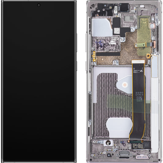 Display med Touchscreen for Samsung Galaxy Note 20 Ultra 5G N986 / Note 20 Ultra N985, med Ramme, Hvit, Servicepakke GH82-23596C