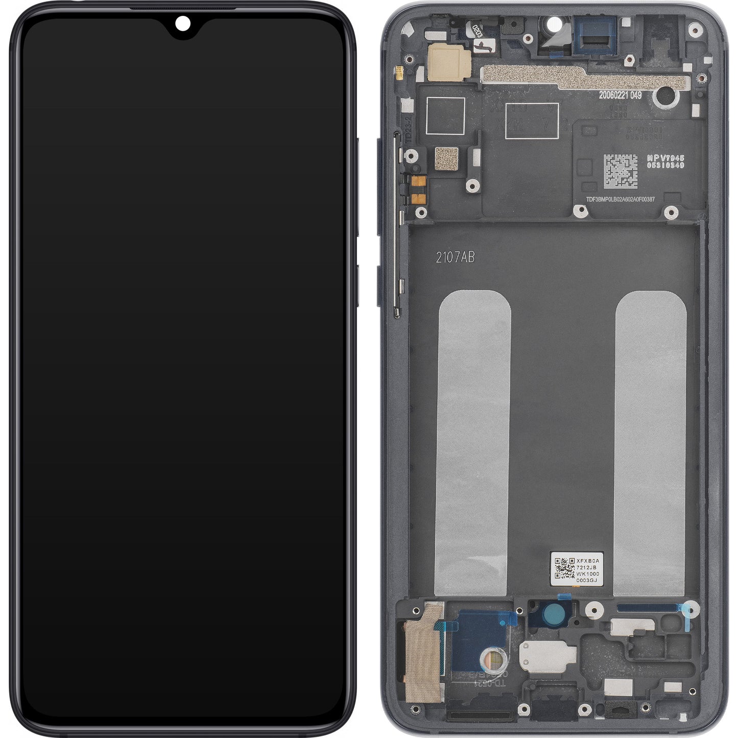 Display med Touchscreen Xiaomi Mi 9 Lite, med Ramme, Grå, Service Pack 560610118033