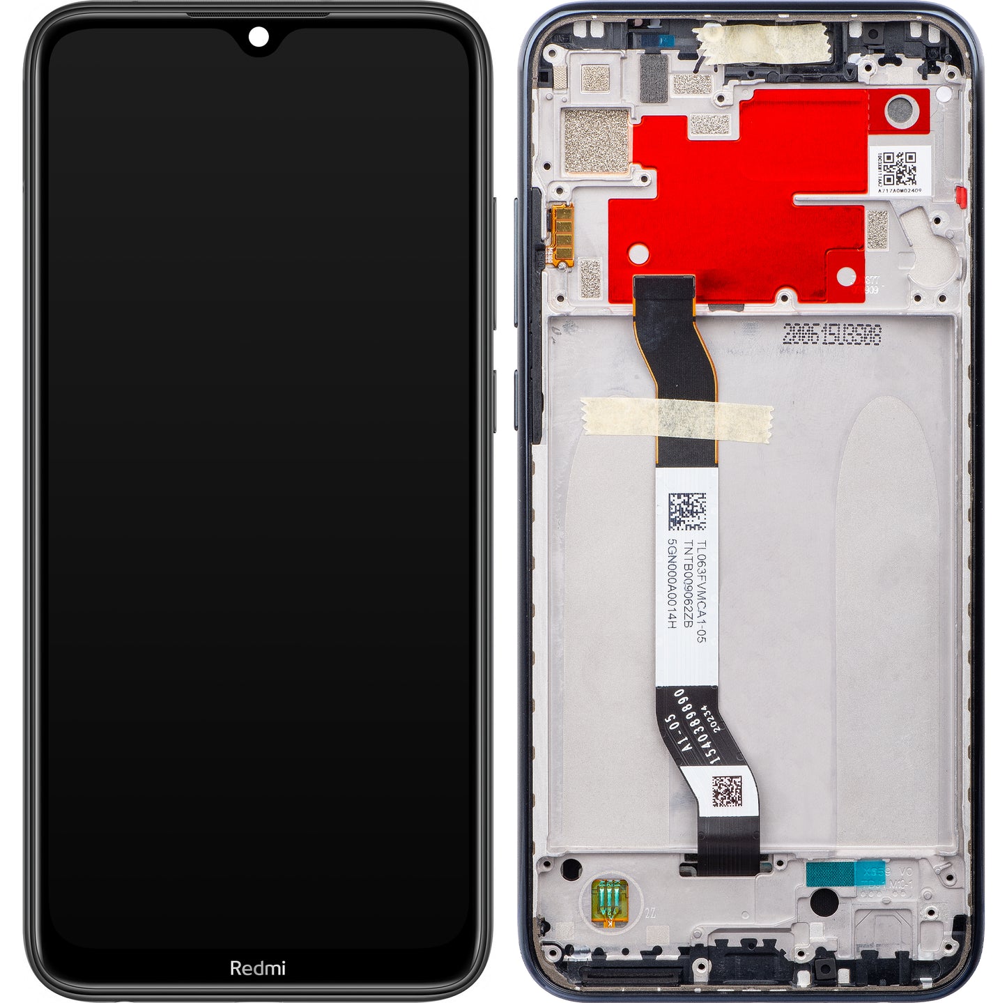 Display med Touchscreen Xiaomi Redmi Note 8T, med Ramme, Svart, Service Pack 5600040C3X00