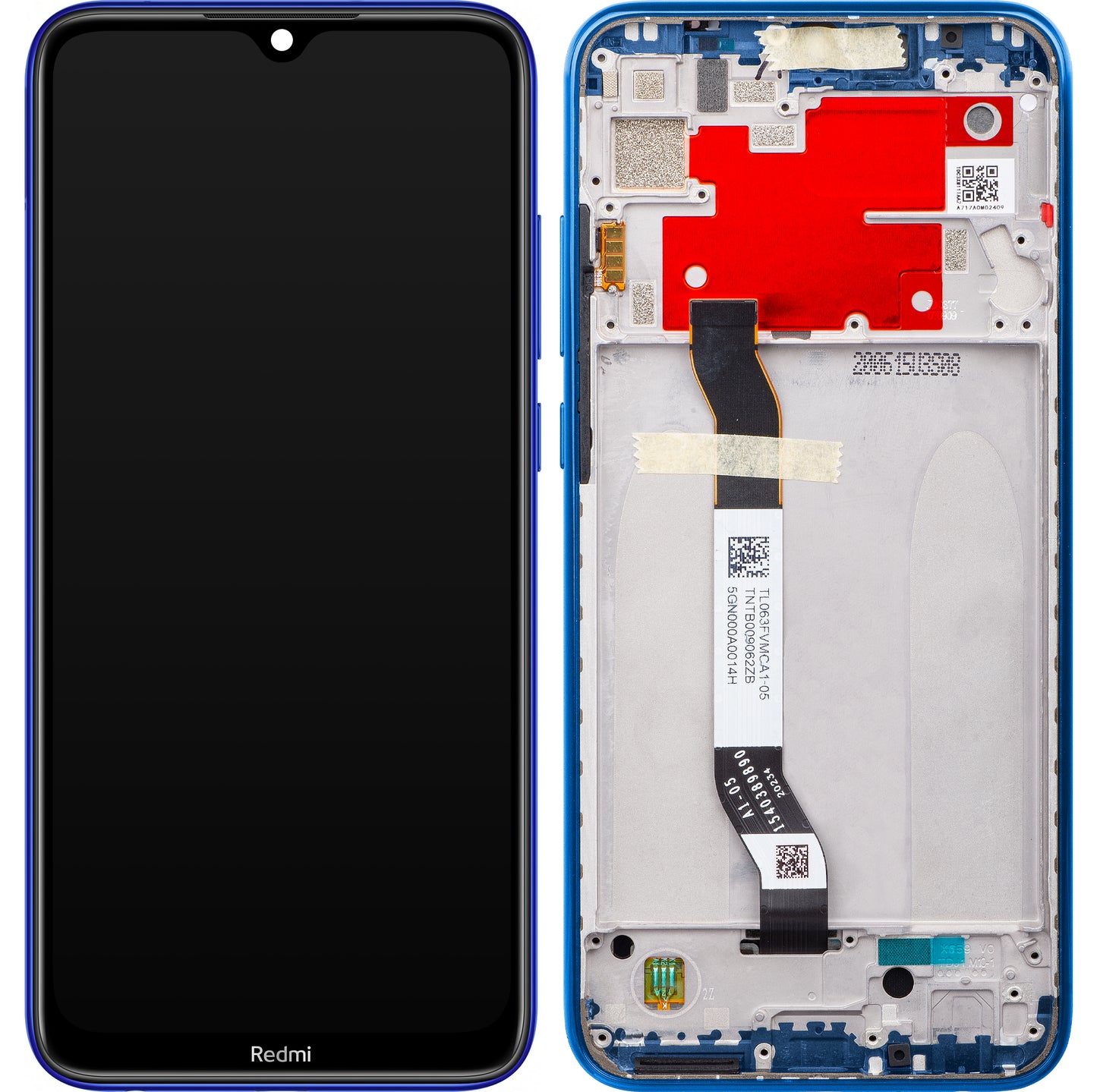 Display med Touchscreen Xiaomi Redmi Note 8T, med Ramme, Blå, Service Pack 5600030C3X00