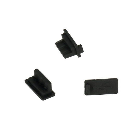 OEM Støvdop for telefonport, USB-A, Sett med 10 stk, Svart