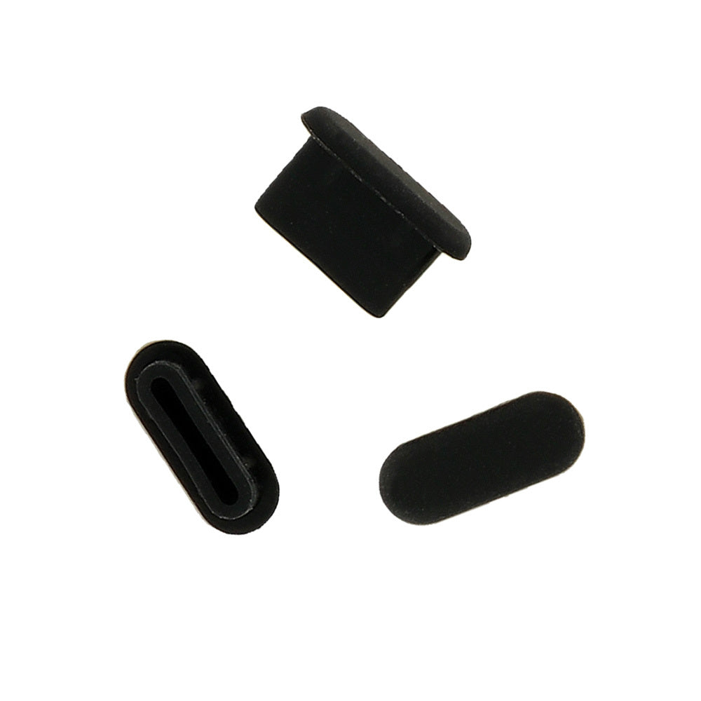 OEM Støvbeskyttelsesplugg for telefonport, USB-C, sett med 10 stk, svart
