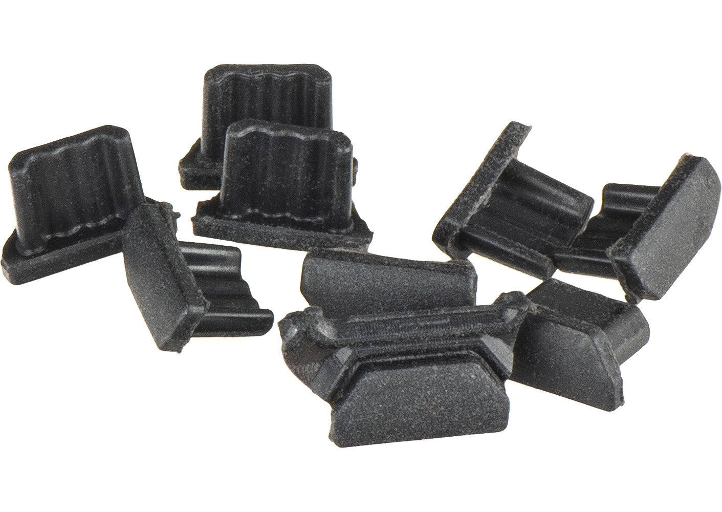 OEM Støvbeskyttelsesplugg for telefonport, microUSB, sett med 10 stk, svart