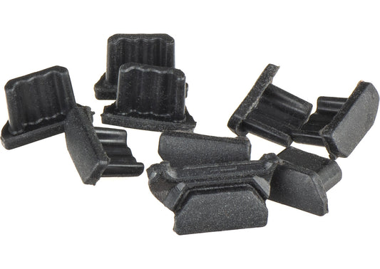 OEM Støvbeskyttelsesplugg for telefonport, microUSB, sett med 10 stk, svart