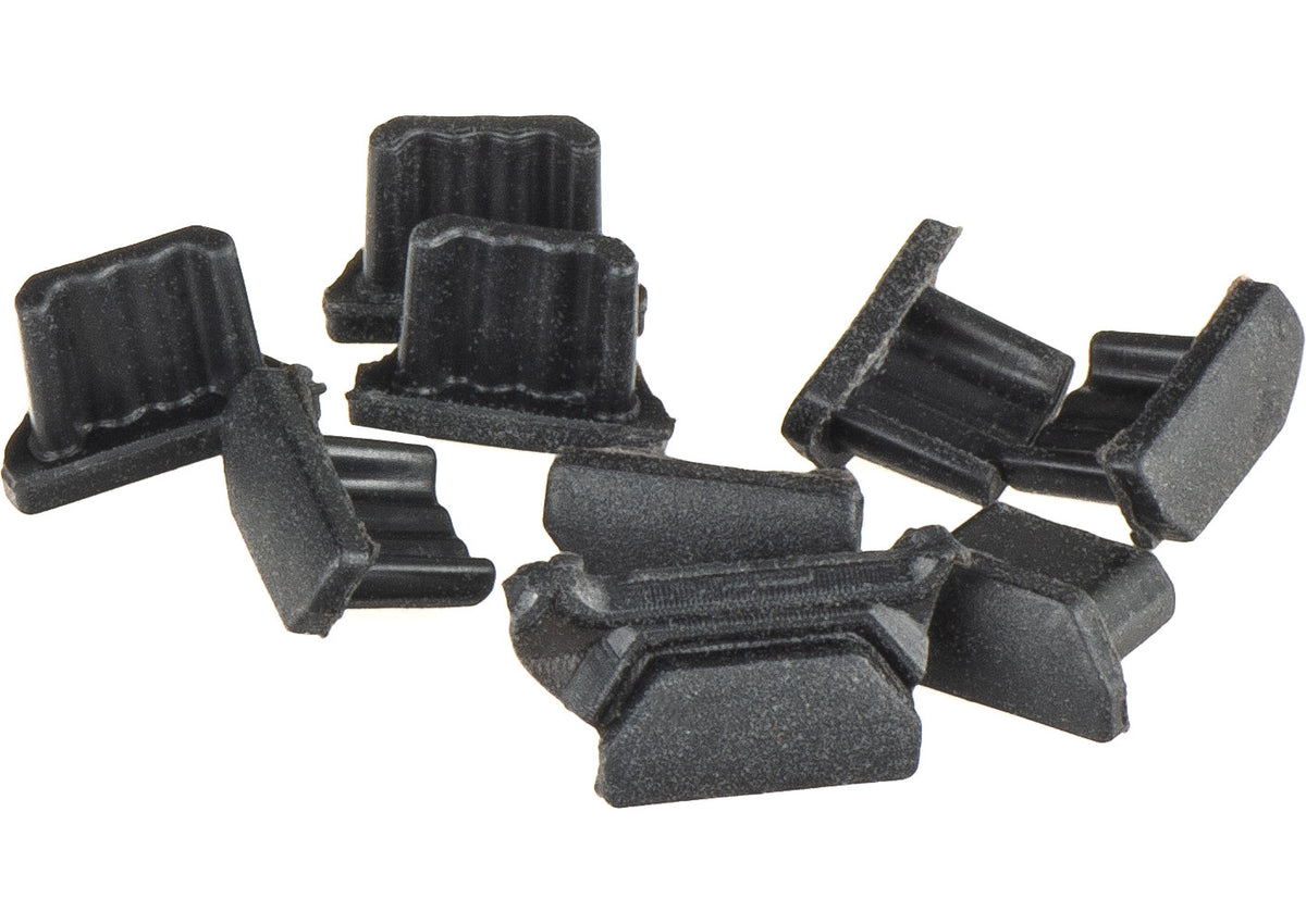 OEM Støvhette for microUSB-port, Sett med 10 stk, Svart