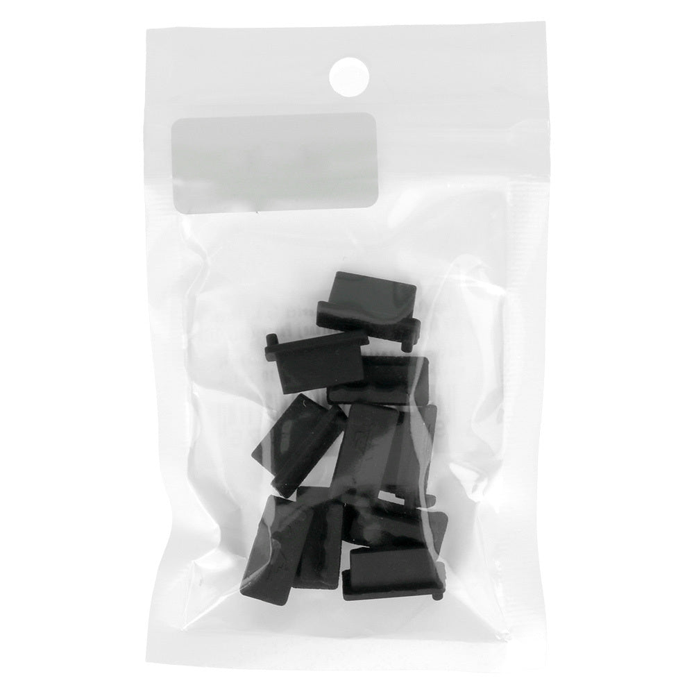 OEM Støvdop for telefonport, USB-A, Sett med 10 stk, Svart