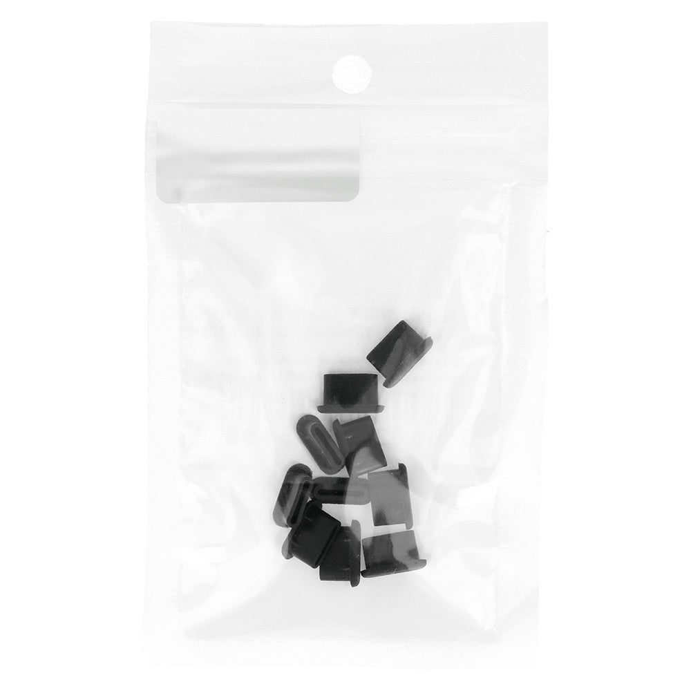 OEM Støvbeskyttelsesplugg for telefonport, USB-C, sett med 10 stk, svart