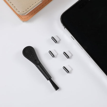 Støvdoppsett for telefonport Techsuit AD1, USB-C, sett med 4 stk, svart