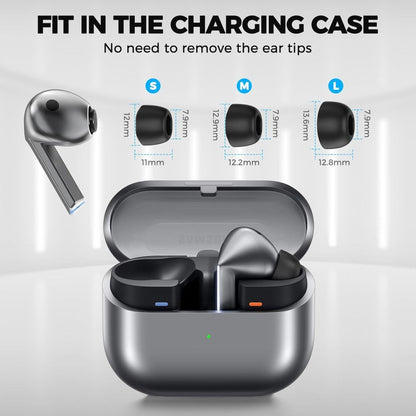 Tech-Protect ørepropper for Samsung Galaxy Buds3 Pro, Størrelse S / M / L, Svarte