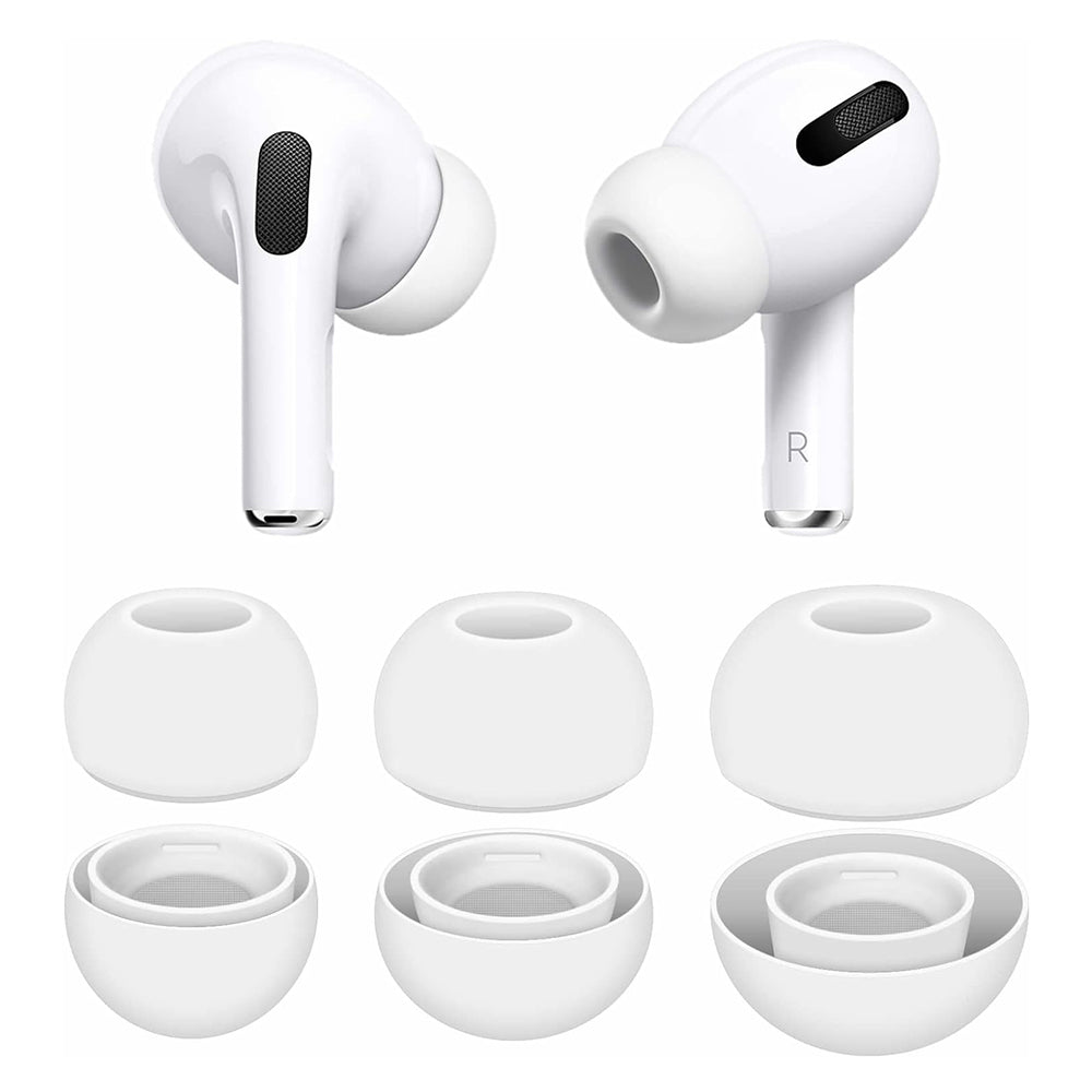 Techsuit ET1 propper for Apple AirPods Pro Series, sett med 3 stykker, hvite