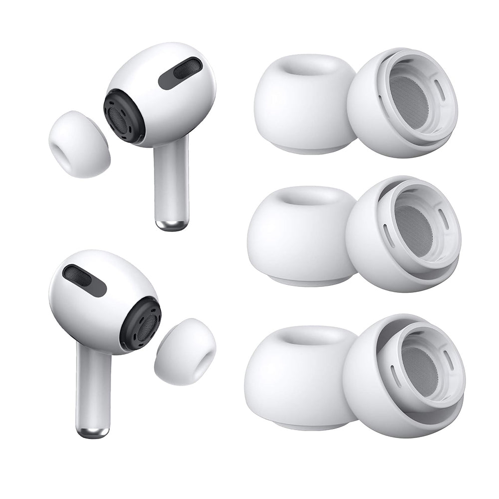 Techsuit ET1 propper for Apple AirPods Pro Series, sett med 3 stykker, hvite