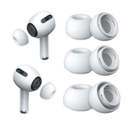 Techsuit ET1 propper for Apple AirPods Pro Series, sett med 3 stykker, hvite