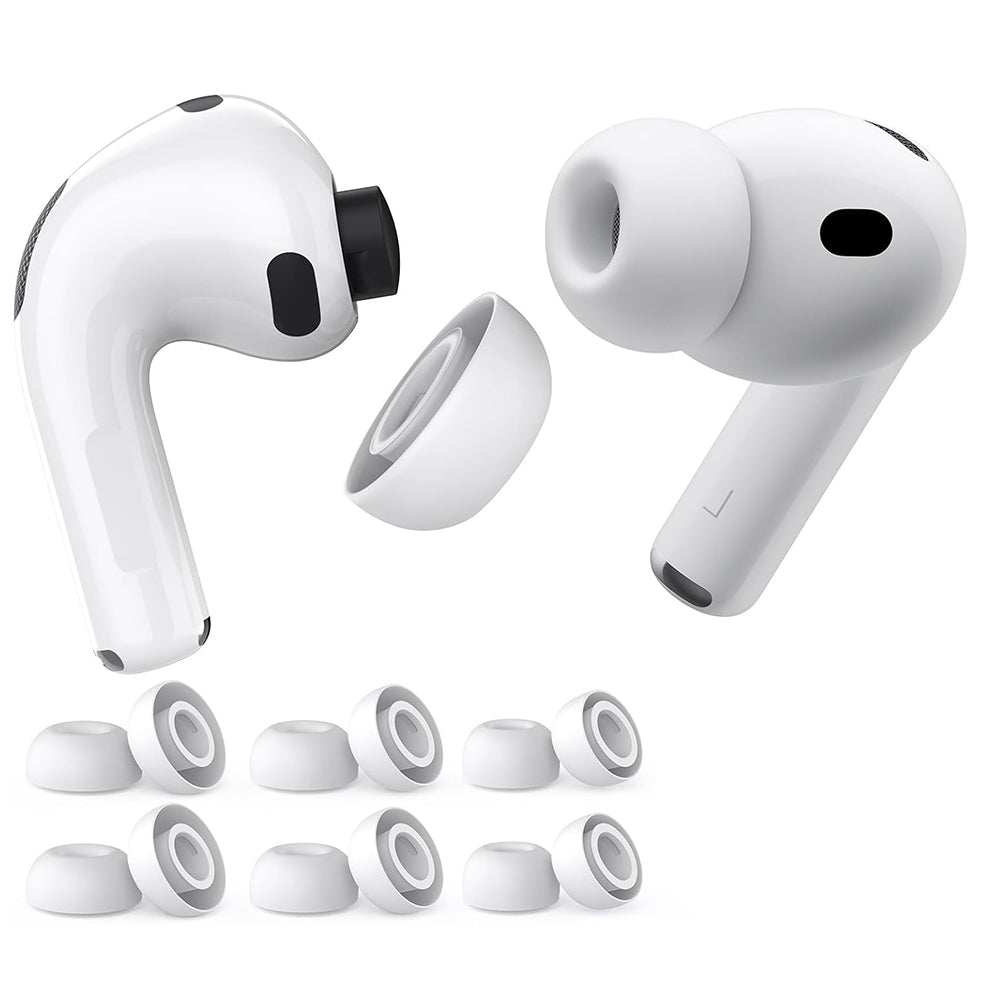 Techsuit ET2 propper for Apple AirPods Pro 3, Størrelse XS / S / L, Hvite