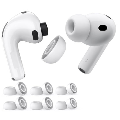 Techsuit ET2 propper for Apple AirPods Pro 3, Størrelse XS / S / L, Hvite